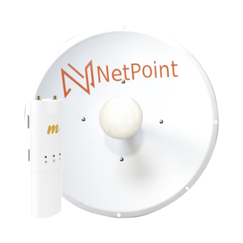 MIMOSA NETWORKS C5CNP1KIT Kit de radio C5C con antena NP1-GEN2 de 30 dBi , Frecuencia (4.9-6.2 GHz), incluye jumper, PoE y cable de alimentación, ideal para distancias de hasta 30km