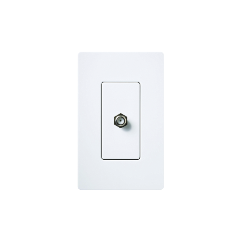 LUTRON ELECTRONICS CACJWH Adaptador de cable coaxial, de pared para cable de TV.