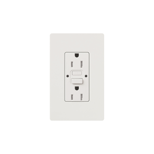 LUTRON ELECTRONICS CAR15GFSTWHS Tomacorriente 125V 15A resistente a manipulaciones, color blanco.