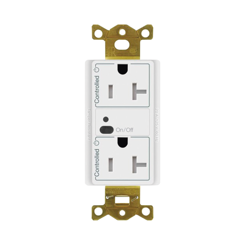 LUTRON ELECTRONICS CAR2S20STRWH Receptáculo con señal inalámbrica ClearConnect Lutron VIVE, 20 A, control inteligente en 1 conector.
