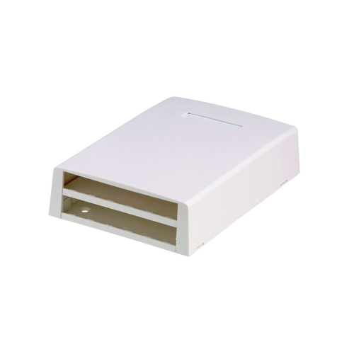 PANDUIT CBXF12WH-AY Caja de Montaje en Superficie, Con Accesorio para Resguardo de Fibra Óptica, Para 12 Módulos Mini-Com, Color Blanco