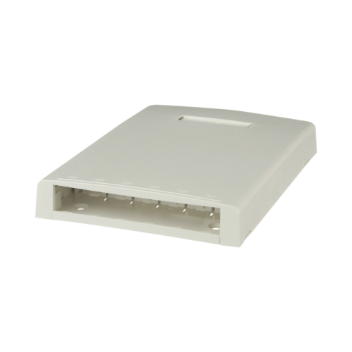 PANDUIT CBXF6IW-AY Caja de Montaje en Superficie, Con Accesorio para Resguardo de Fibra Óptica, Para 6 Módulos Mini-Com, Color Blanco Mate