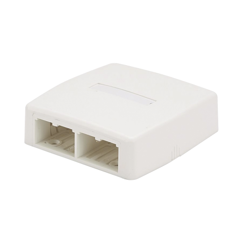 PANDUIT CBXQ4WH-A Caja de Montaje en Superficie, Para 4 Módulos Mini-Com, Color Blanco