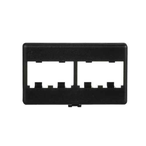 PANDUIT CFFP4BL Placa de Mobiliario Modular Estándar, Salidas Para 4 Puertos Mini-Com, Color Negro