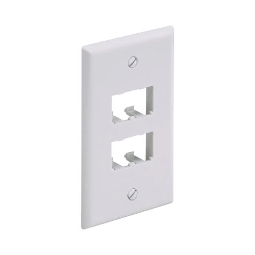 PANDUIT CFP4WH Placa de Pared Vertical Clásica, Salida Para 4 Puertos Mini-Com, Color Blanco