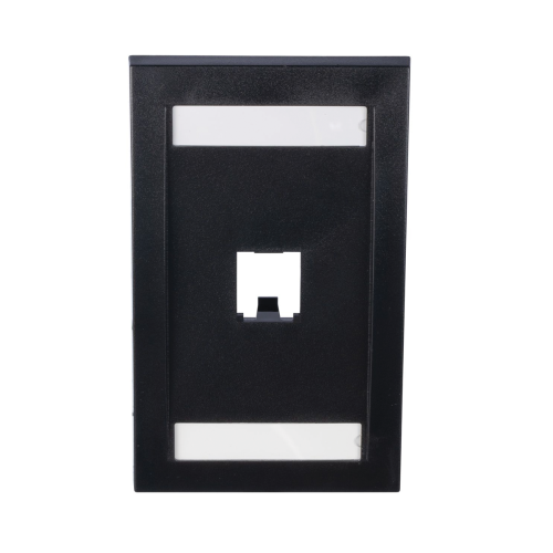 PANDUIT CFPE1BLY Placa de Pared Vertical Ejecutiva, Salida de 1 Puerto Mini-Com, Con Espacios Para Etiquetas, Color Negro