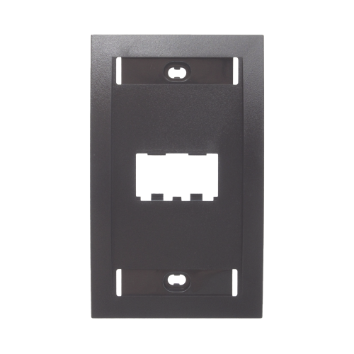 PANDUIT CFPE2BLY Placa de Pared Vertical Ejecutiva, Salida de 2 Puertos Mini-Com, Con Espacios Para Etiquetas, Color Negro