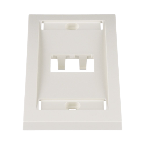 PANDUIT CFPE2IWY Placa de Pared Vertical Ejecutiva, Salida Para 2 Puertos Mini-Com, Con Espacios Para Etiquetas, Color Blanco Mate