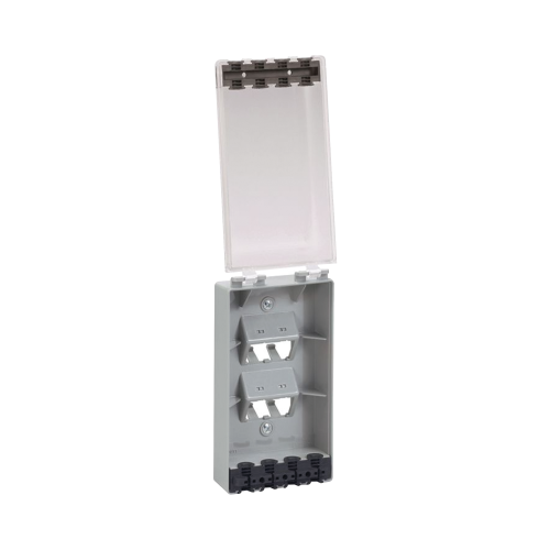 PANDUIT CFPWR4CL Placa de Pared Vertical, Resistente al Agua con Protección IP56, Acepta 4 Módulos Mini-Com, Color Claro