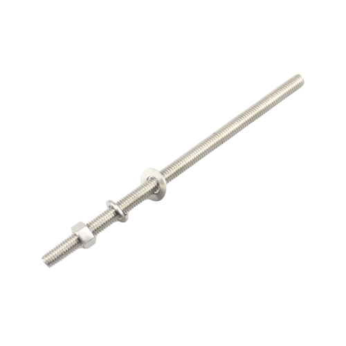 SYSCOM TOWERS CH-65 Kit de 10 Varillas Roscadas de 3/8 x 6.5 in, con Arandelas Planas, Arandelas de Seguridad y Tuercas.