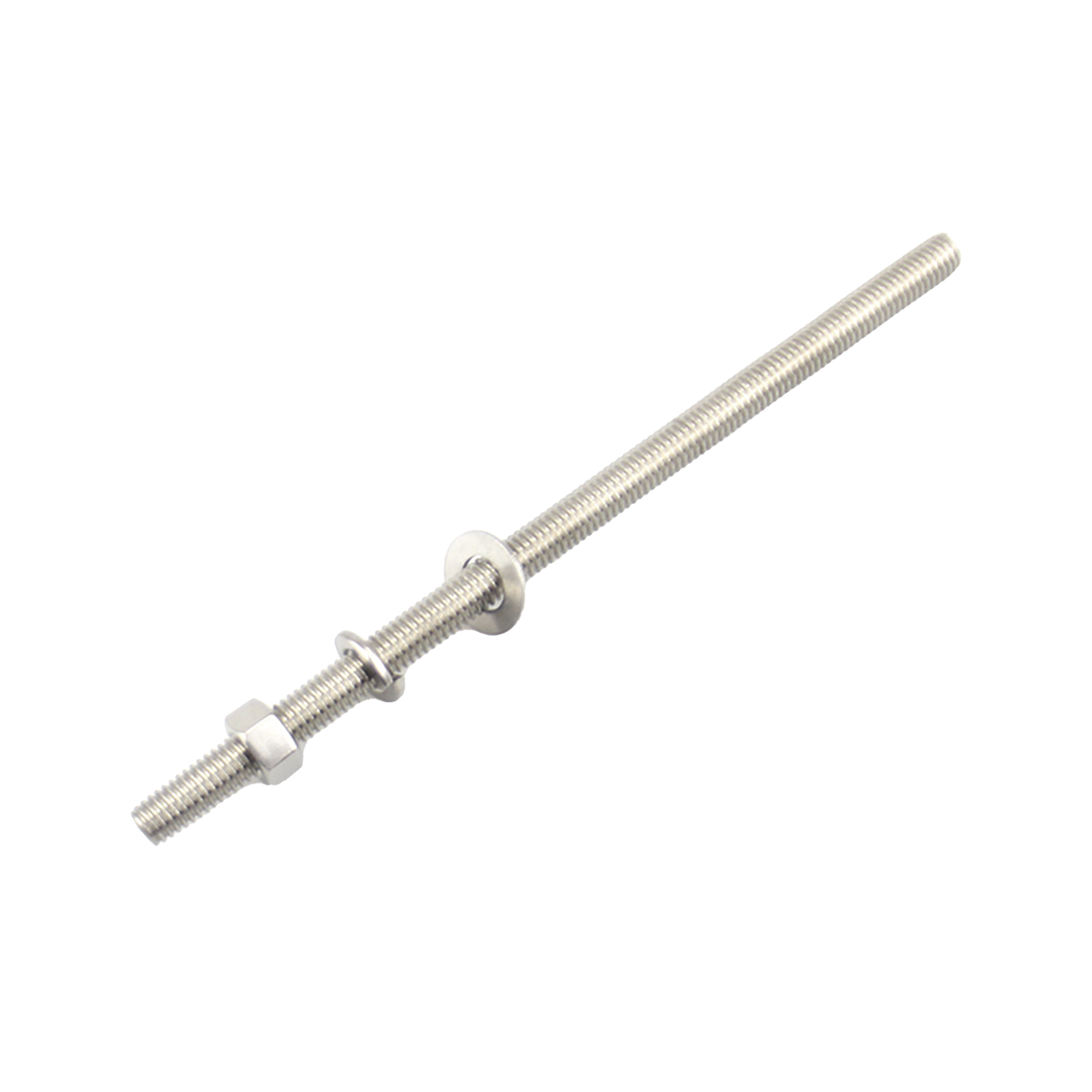 SYSCOM TOWERS CH-65 Kit de 10 Varillas Roscadas de 3/8 x 6.5 in, con Arandelas Planas, Arandelas de Seguridad y Tuercas.