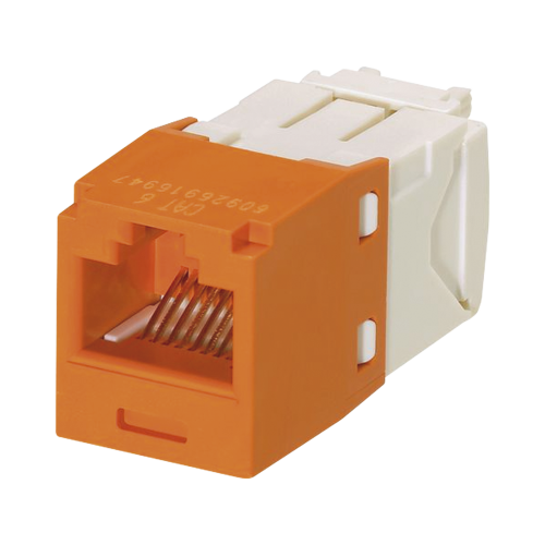 PANDUIT CJ688TGOR Conector Jack RJ45 Estilo TG, Mini-Com, Categoría 6, de 8 posiciones y 8 cables, Color Naranja