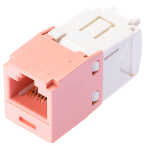 PANDUIT CJ688TGPK Conector Jack RJ45 Estilo TG, Mini-Com, Categoría 6, de 8 posiciones y 8 cables, Color Rosa