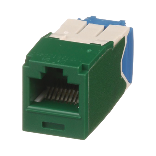 PANDUIT CJ6X88TGGR Conector Jack RJ45 Estilo TG, Mini-Com, Categoría 6A, de 8 posiciones y 8 cables, Color Verde