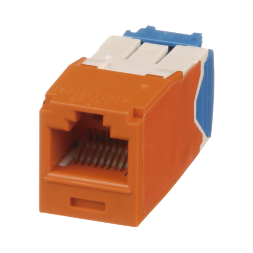 PANDUIT CJ6X88TGOR Conector Jack RJ45 Estilo TG, Mini-Com, Categoría 6A, de 8 posiciones y 8 cables, Color Naranja