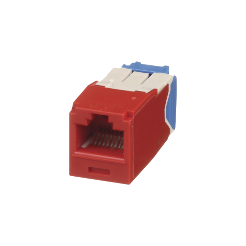 PANDUIT CJ6X88TGRD Conector Jack RJ45 Estilo TG, Mini-Com, Categoría 6A, de 8 posiciones y 8 cables, Color Rojo