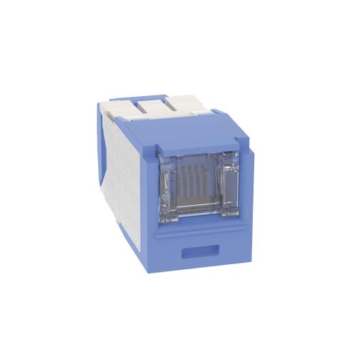 PANDUIT CJH6X88TGBU Conector Jack RJ45 Estilo TG con Ventana, Mini-Com, Categoría 6A, de 8 posiciones y 8 cables, Color Azul