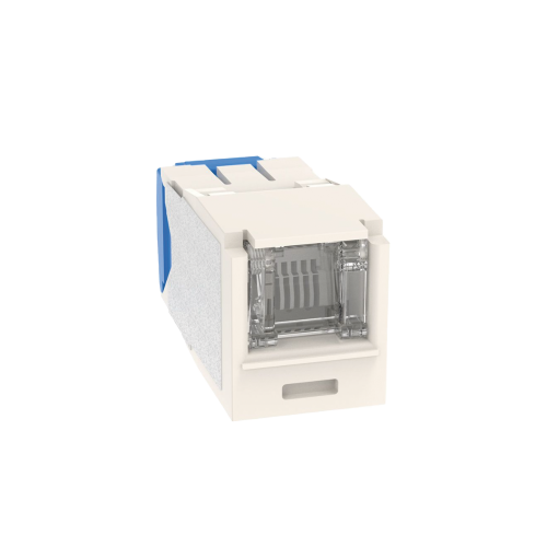 PANDUIT CJH6X88TGWH Conector Jack RJ45 Estilo TG con Ventana, Mini-Com, Categoría 6A, de 8 posiciones y 8 cables, Color Blanco