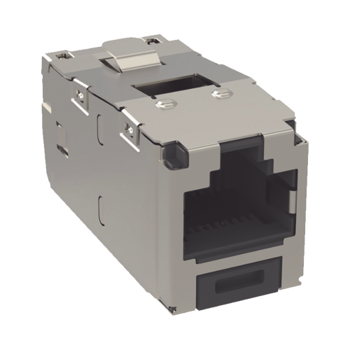 PANDUIT CJS688TGY Conector Jack RJ45 Blindado, Estilo TG, Mini-Com, Categoría 6, de 8 posiciones y 8 cables, Color Negro