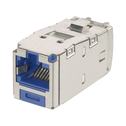 PANDUIT CJSK6X88TGBU Conector Jack RJ45 Blindado, Llaveado Azul, Estilo TG, Mini-Com, Categoría 6A, de 8 posiciones y 8 cables, Color Azul