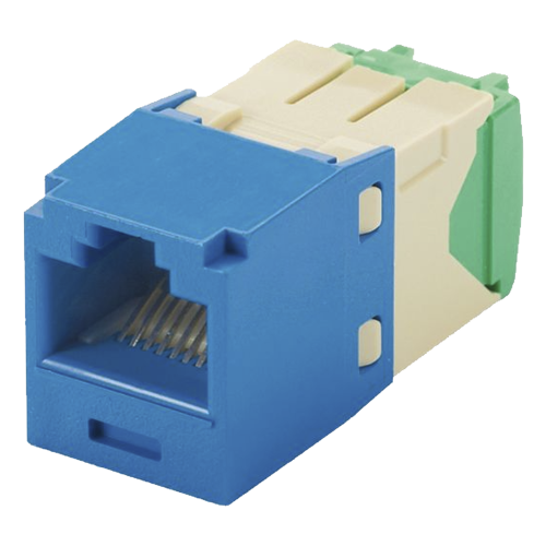PANDUIT CJT688TGBU Conector Jack RJ45 Estilo TG, Mini-Com, Categoría 6, de 8 posiciones y 8 cables de Calibre 28/30 AWG, Color Azul