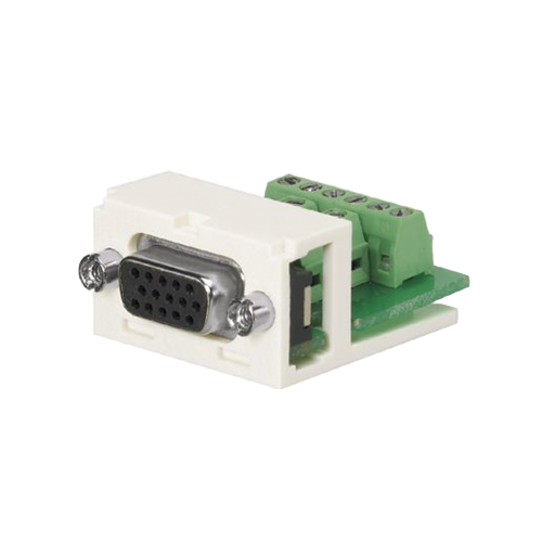 PANDUIT CMD15HDIWY Conector sub-D de 15 Pines Tipo Atornillable, Uso en 2 Puertos Mini-Com, Color Blanco Mate