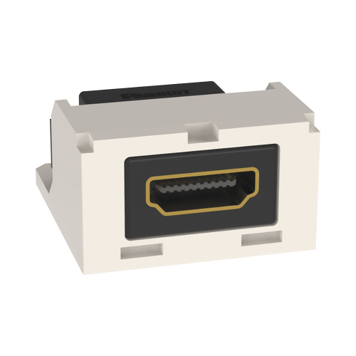 PANDUIT CMHDMIIW Módulo Acoplador HDMI 2.0, Hembra a Hembra Tipo-A, Categoría 2, Uso en 2 Puertos Mini-Com, Color Blanco Mate