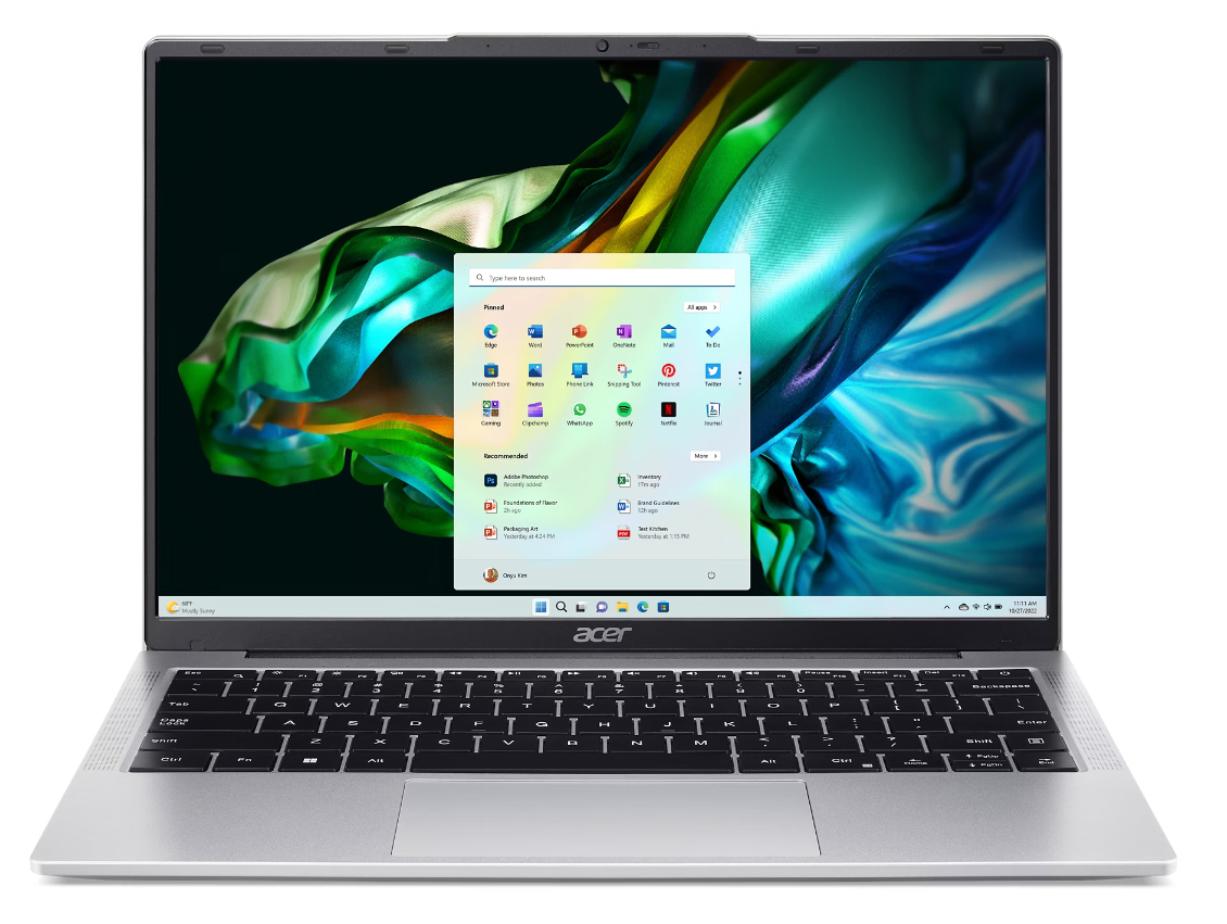 LAPTOP ACER ASPIRE LITE CORE-N100; PANTALLA 14 – 8 GB RAM; 256 GB SSD; WINDOWS 11 HOME; 1 Año De Garantía + 1 Año Contra Robo; PLATA