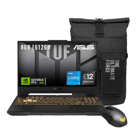 Laptop ASUS TUF Gaming F15 NVIDIA® GeForce RTX 3050 Processor Core I5-12500H 2.5GHz 15 Pulgadas 8GB 512GB SSD Win11 Home Color Gray Cámara 720P HD Wi-Fi –