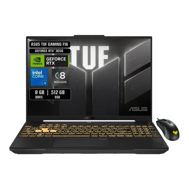 ASUS GAMING TUF F16 (FX607VJ) Intel Core 5 210H NVIDIA GeForce RTX 3050 16GB DDR5 – 512GB SSD Pantalla 16 Pulgadas Windows 11 Home