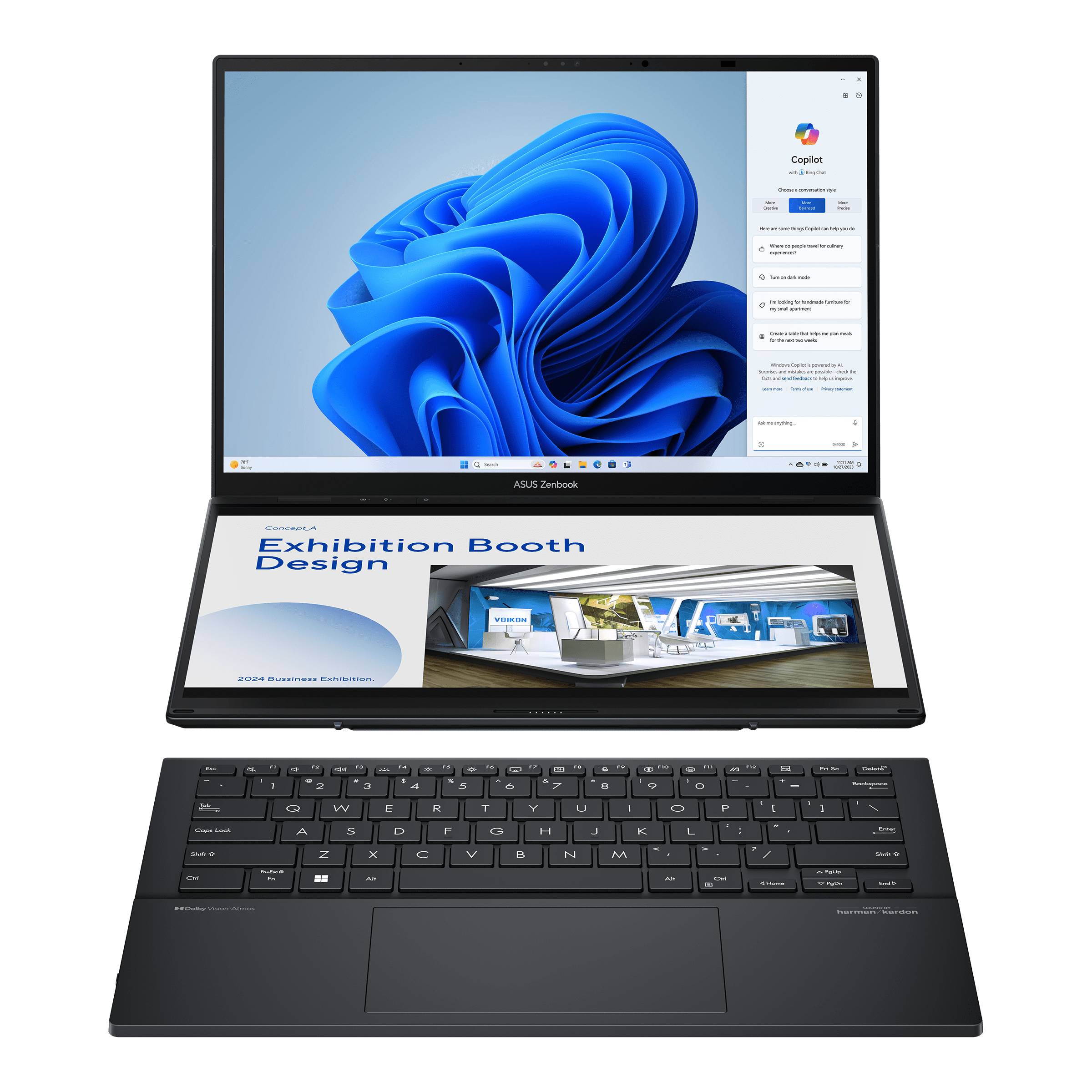 ASUS Zenbook Duo Intel Core Ultra 9 285H 32GB – 1TB, WIN11PRO, Intel Arc Intel AI Boost NPU Up To 13TOPS Incluye Funda Y Stylus