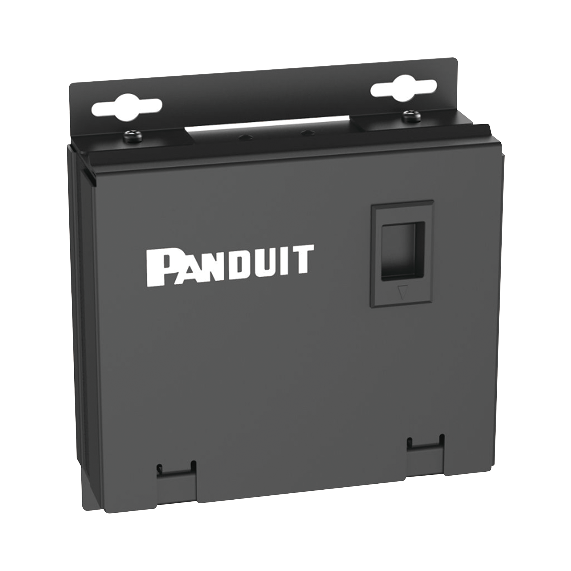 PANDUIT CPB6BL Punto de Consolidación de 6 Puertos Mini-Com, Instalación en Piso, Pared o Techo, Fabricado en Acero, Color Negro