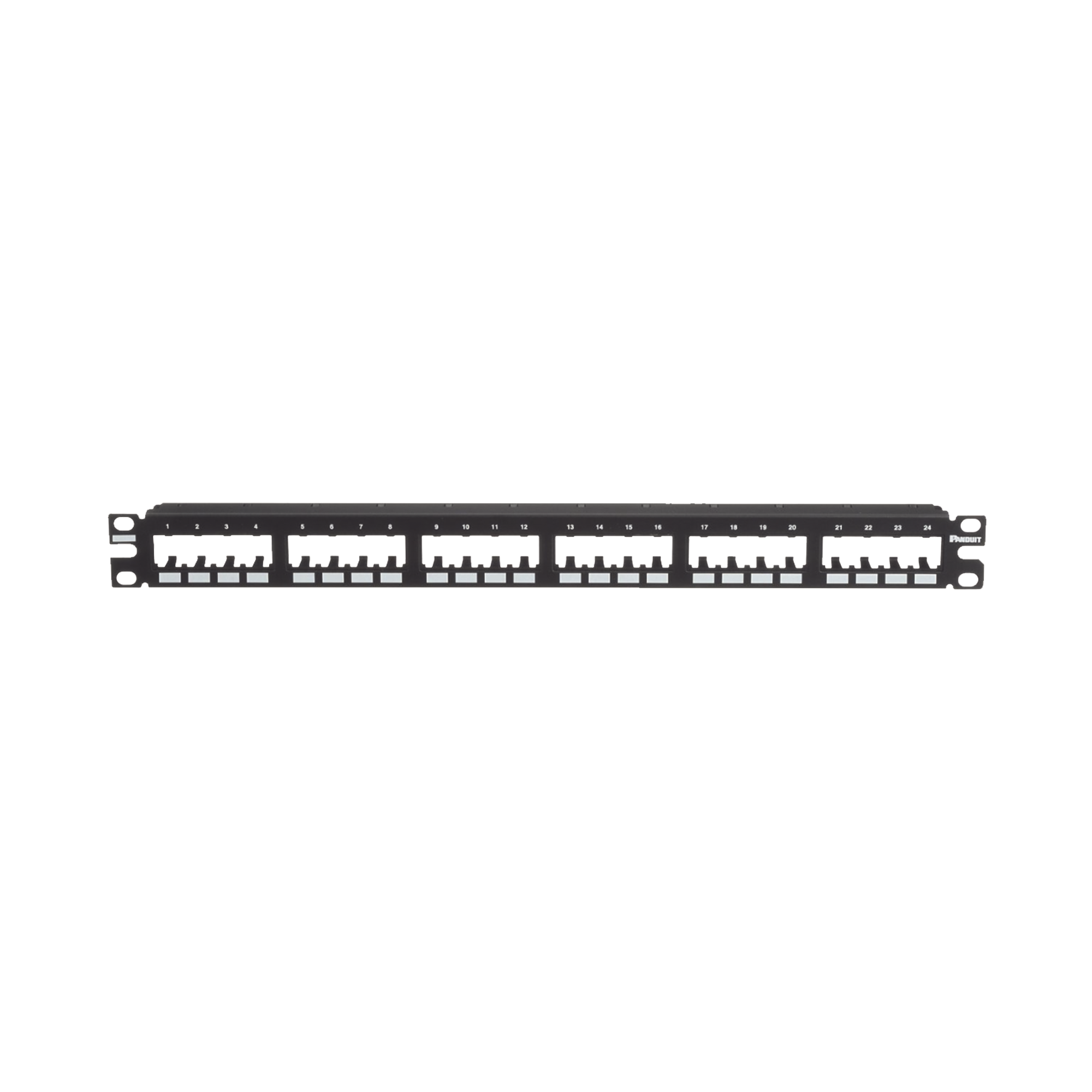 PANDUIT CPP24FMWBLY Panel de Parcheo Modular Mini-Com (Sin Conectores), Plano de Instalación al Ras, Sin Blindaje, de 24 puertos, 1UR