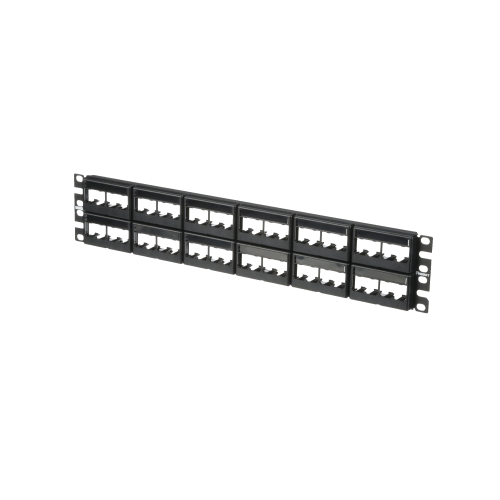 PANDUIT CPPL48WBLY Panel de Parcheo Modular Mini-Com (Sin Conectores), Plano, Sin Blindaje, Con Etiqueta y Cubierta, de 48 puertos, 2UR