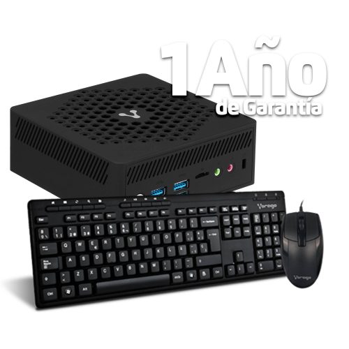 Computadora VORAGO MINIBAY S – Intel Celeron, 8 GB, 256GB, M.2 Incluye KIT de teclado y mouse