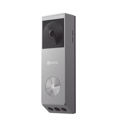 EZVIZ CS-EP3X Doorbell de Batería Recargable con Transformador de 5Vcc o Panel Solar (Incluye Panel), 3 megapíxel, Doble Lente, Protección IP65, Audio de Dos Vías