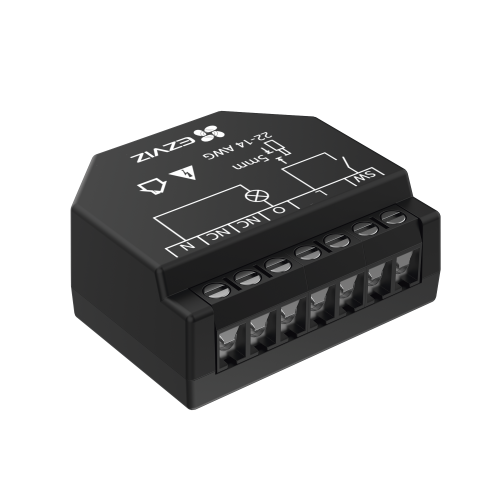 EZVIZ CS-T35 Relevador Wi-Fi Inteligente, Ideal Para Control de Iluminación, 1 Salida para un Apagador, Control Remoto, Horarios Personalizados, Registro de Consumo