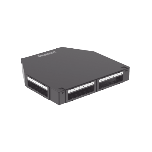 PANDUIT CUFMB24BL Punto de Consolidación de 24 Puertos Mini-Com, Instalación en Piso o Pared, Fabricado en Aluminio, Color Negro