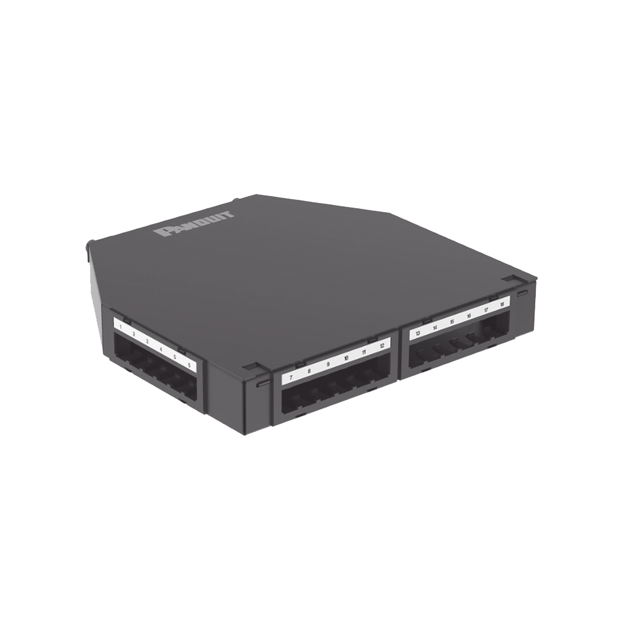 PANDUIT CUFMB24BL Punto de Consolidación de 24 Puertos Mini-Com, Instalación en Piso o Pared, Fabricado en Aluminio, Color Negro