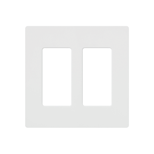 LUTRON ELECTRONICS CW2WH Placa de pared 2 espacios, para atenuador (dimmer), apagador ó control remoto inalámbrico LUTRON.