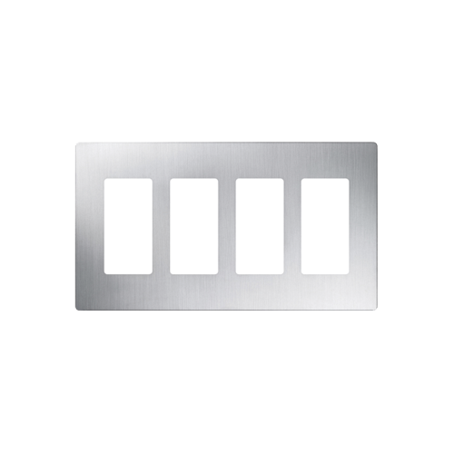 LUTRON ELECTRONICS CW4-SS PLACA DE PARED, COLOR SS 4 ESPACIOS