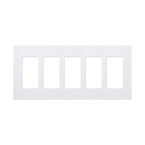 LUTRON ELECTRONICS CW5WH Placa de pared 5 espacios, para atenuador (dimmer), switch ó control remoto PICO inalámbrico