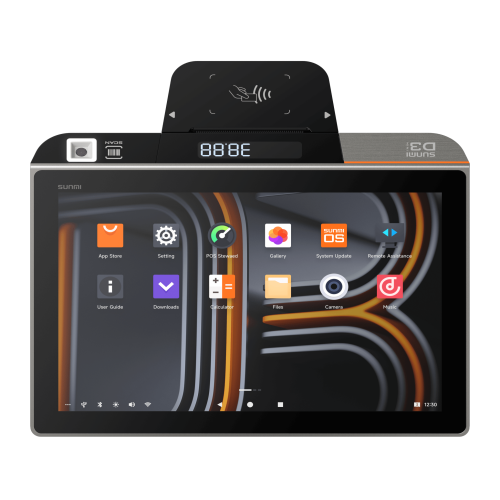 SUNMI D3MINI Terminal de Escritorio Inteligente SUNMI D3 MINI, Procesador Qualcomm Hexa-Core 2.4 GHz, 3 GB RAM + 32 GB ROM, Pantalla Principal 10.1″ IPS, Impresora Térmica Integrada 58 mm, Android 13, Bluetooth 5.0, Wi-Fi Dual Band, Batería