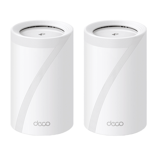 TP-LINK DECO-BE65-2PACK KIT 2 Routers Inalámbrico MESH Interior para Hogar, Triple Banda Wi-Fi 7 BE9300 Mbps, 2 Puerto 2.5 Gigabit WAN/LAN, 4 Antenas Internas, Operación Multi-Link MLO, Administración Mediante la App Deco (iOS, Android), HomeShield