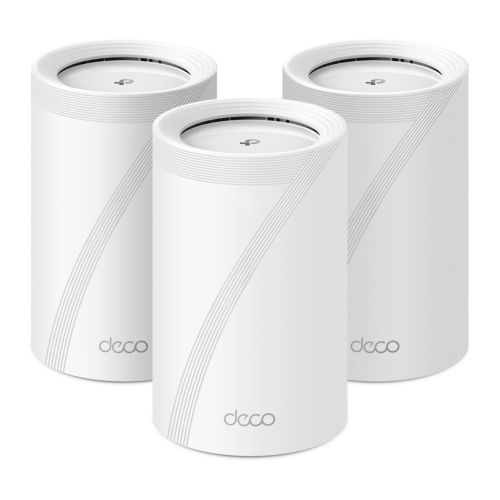 TP-LINK DECO-BE65-3PACK KIT 3 Routers Inalámbrico MESH Interior para Hogar, Triple Banda Wi-Fi 7 BE9300 Mbps, 2 Puerto 2.5 Gigabit WAN/LAN, 4 Antenas Internas, Operación Multi-Link MLO, Administración Mediante la App Deco (iOS, Android), HomeShield
