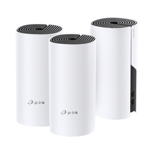 TP-LINK DECOM4-3PACK KIT 3 Routers Inalámbricos MESH Interior para Hogar, Doble Banda Wi-Fi 5 AC1200 Mbps, 2 Puerto Gigabit WAN/LAN, 2 Antenas Internas, Administración Mediante la App Deco (iOS, Android)
