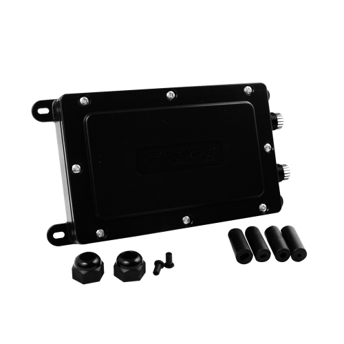 TEMPO DFE101 Cierre de Empalme Interior/Exterior para 12 fusiones, IP68, 2 puertos laterales