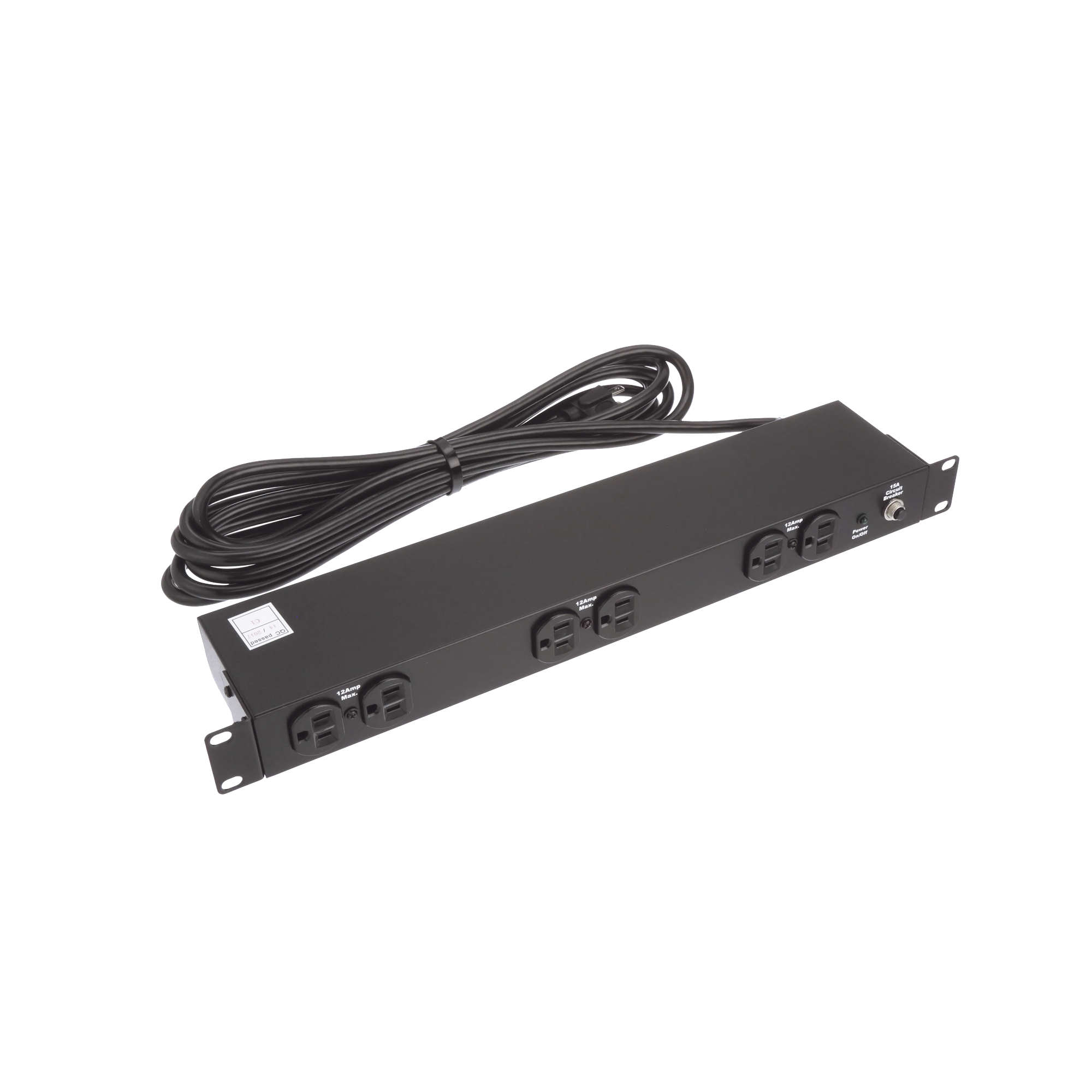 HOFFMAN DP1N190615 PDU Básico de Montaje en Rack, Con 6 Salidas Frontales NEMA 5-15R, Enchufe de Entrada NEMA 5-15P, de 19in, 1UR, 15 Amp, 120 Vca