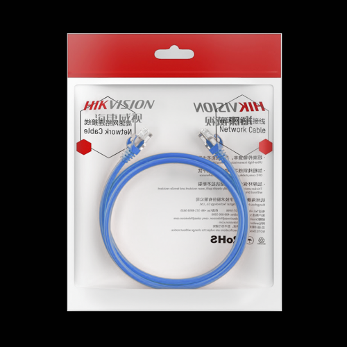 HIKVISION DS-1NP6UEC0-100-B Cable de Parcheo (Patch Cord), UTP, Cat. 6 (24 AWG), 1 Metro, Color Azul, Ideal para PoE+, Interior