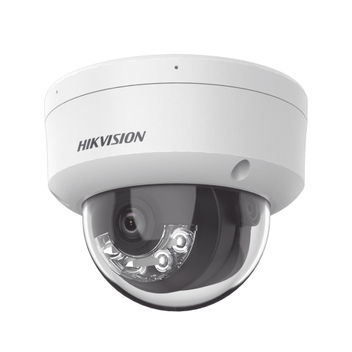 HIKVISION DS-2CD2143G2-LIS2U [Dual Light + 2 Micrófonos Integrados] Domo IP 4 Megapixel, Lente 2.8 mm, 30 mts Luz Blanca + 30 mts IR, ACUSENSE, Exterior IP67, IK10, WDR 120 dB, PoE, ONVIF, Micro SD, Metal, ACUSEARCH